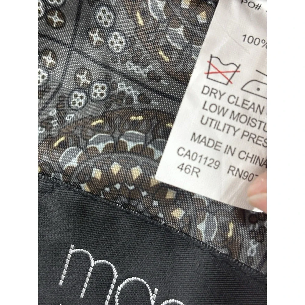 Tallia Mens 46R Plaid Sport Coat Wool Jacket  Brown 2 Button Notch Lapel - Picture 10 of 16